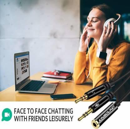 3.5mm Headphone Splitter(Compatible with PC, Laptop, Black)