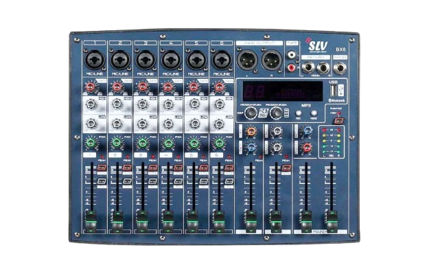 Professional Audio Mixer with USB Recording – Multi-Channel Sound Mixer BS6X