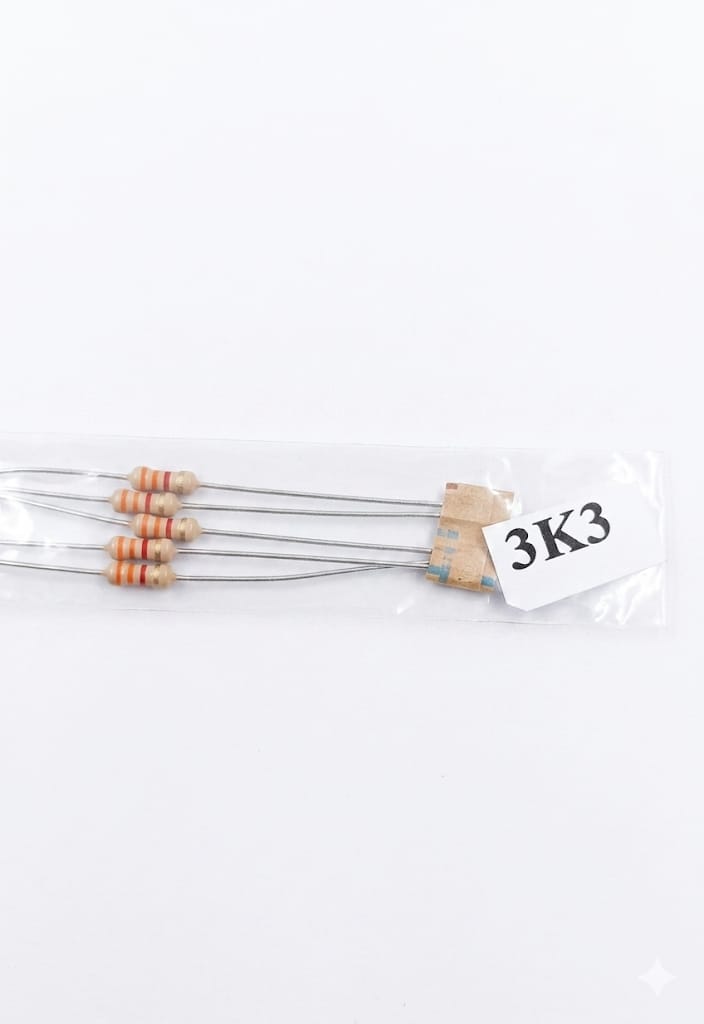 C70 3.3k Ohm ($3.3k\Omega$) 1/4 Watt Carbon Film Resistors – 5% Tolerance (Orange, Orange, Red, Gold) (5PCS)