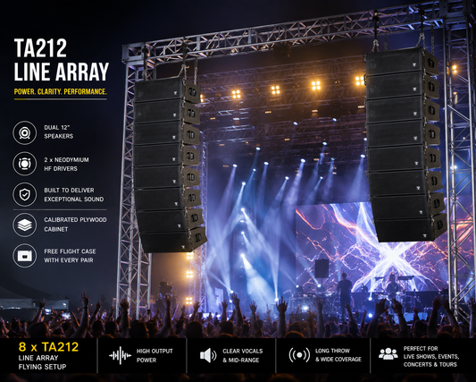 Line Array Dual 12inch TA212 (Pair with Flight Case)