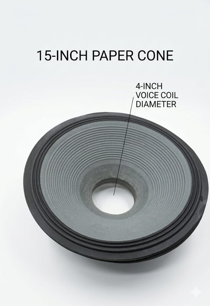 S50 15" Professional Grade Replacement Paper Cone - 4" Voice Coil