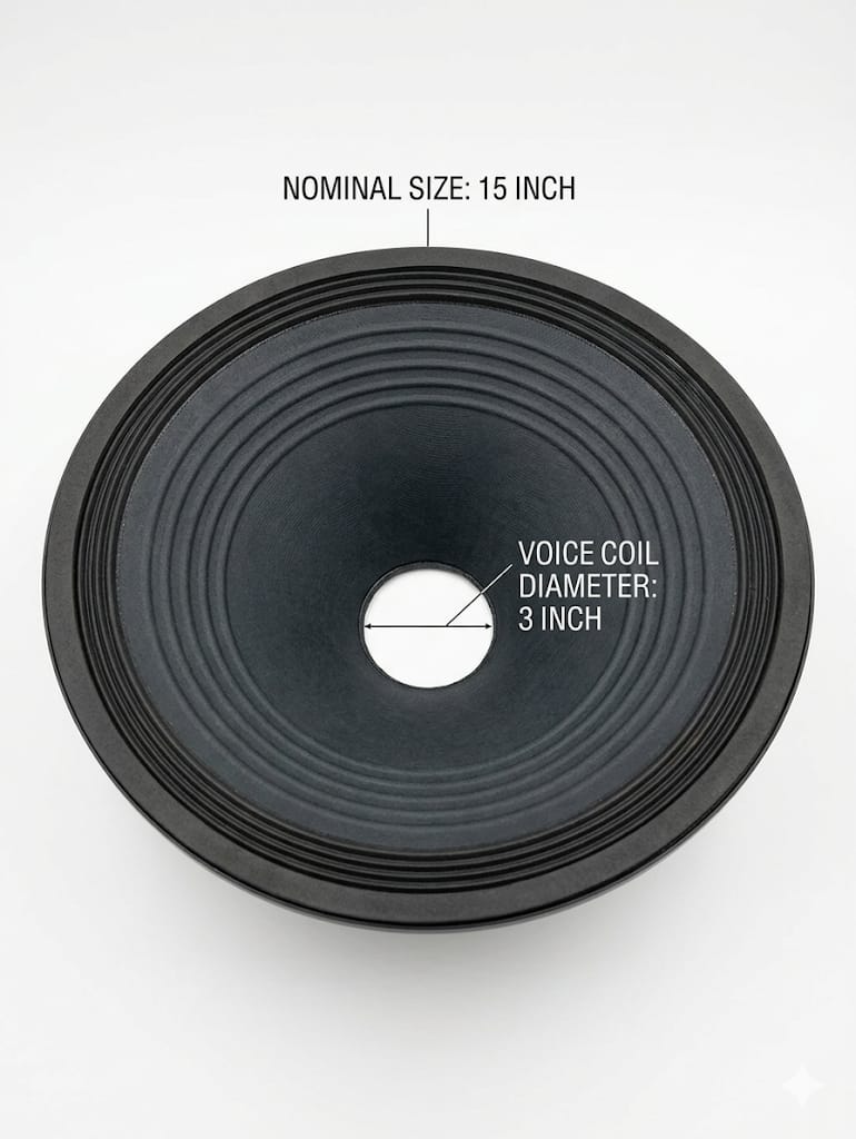 S51 15-Inch Professional Replacement Speaker Cone – 3-Inch Voice Coil Diameter
