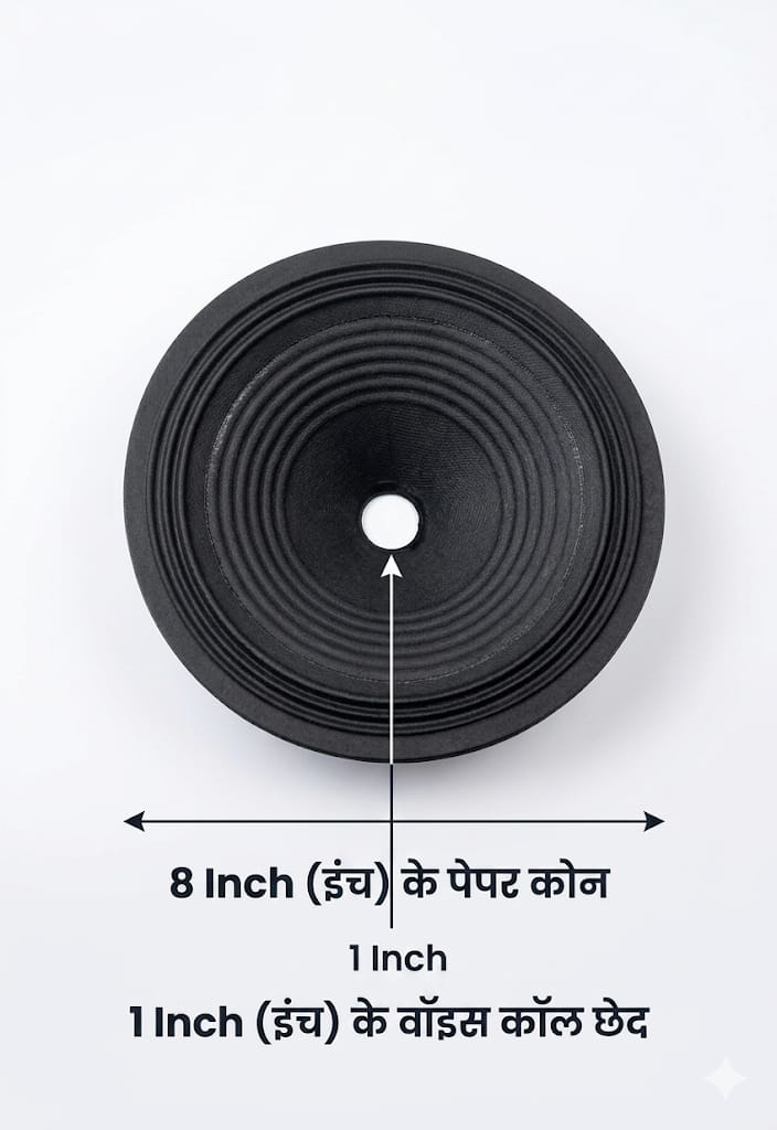 S53 8-Inch Ribbed Paper Speaker Cone – 1-Inch Voice Coil