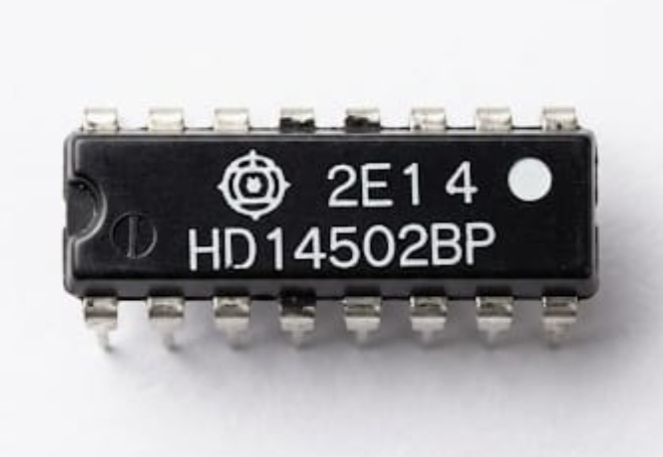 A145 HD14502BP Strobed Hex Inverter/Buffer IC, CMOS Logic, 16-Pin DIP Package (CD14502B Equivalent)