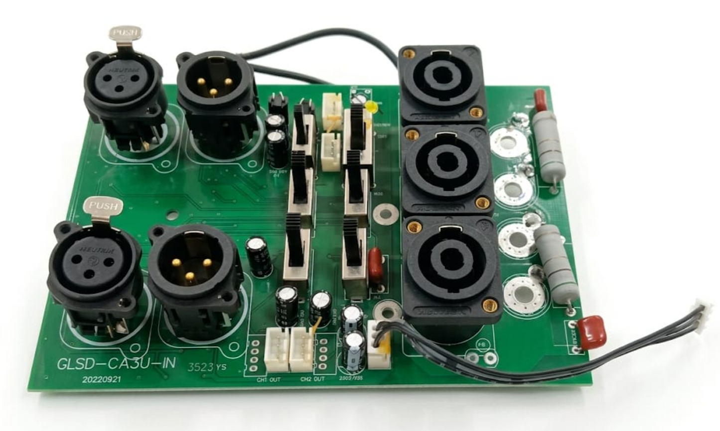 X8 Power Amp I/O Board - Heavy Duty Signal & Speaker Interface for 8000W Stage Amplifiers