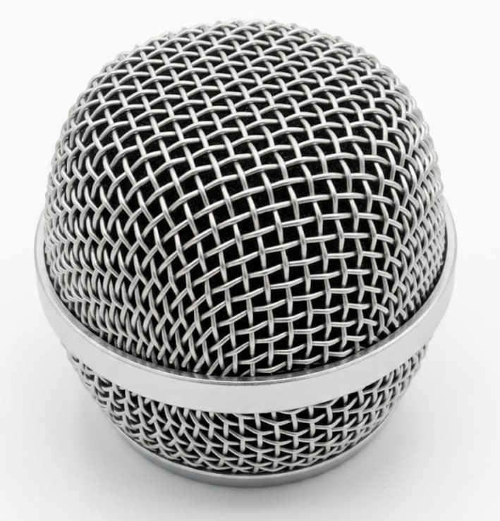 Professional Chrome/Silver Replacement Microphone Grille – SM58 Style