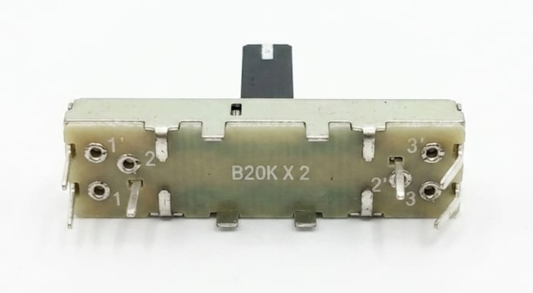 H23 75mm B20K x 2 Dual Linear Taper Fader - Replacement Component for MIX Series Consoles