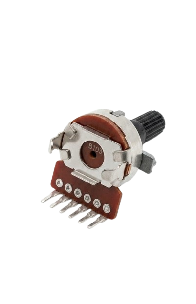 A233 B103 Rotary Potentiometer – 10K Ohm Linear 6-Pin (Dual Gang) Volume Control