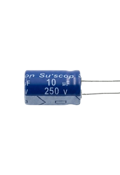 A255 10µF 250V Electrolytic Capacitor – Radial Lead High Voltage Capacitor
