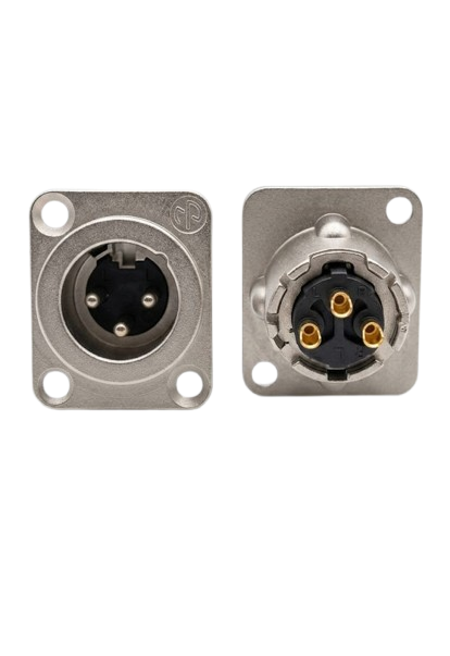 A405 3-Pin Metal XLR Male Panel Mount Connector – Professional Audio Chassis Socket