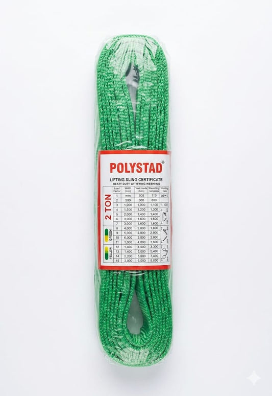 Polystad 2 Ton Polyester Lifting Sling – Heavy Duty Webbing Sling with Reinforced Eyes
