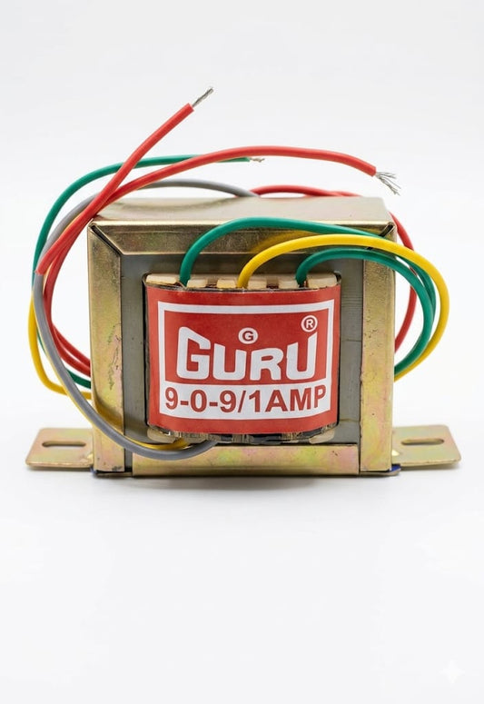 C105 Guru 9-0-9V 1 Amp Transformer | Center Tapped Step Down Power Transformer for Electronic Projects