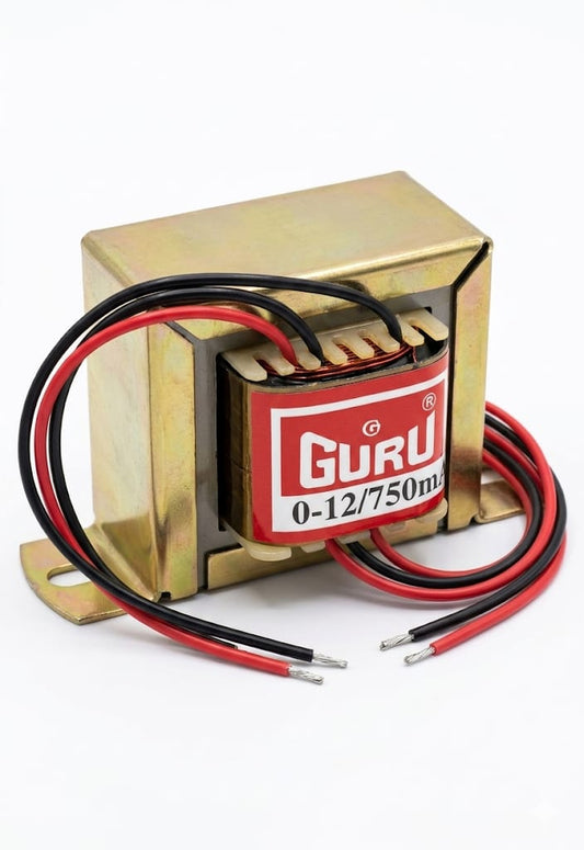 C107 Guru 0-12V 750mA Step Down Transformer | AC Power Transformer for Electronic Circuits & DIY Projects