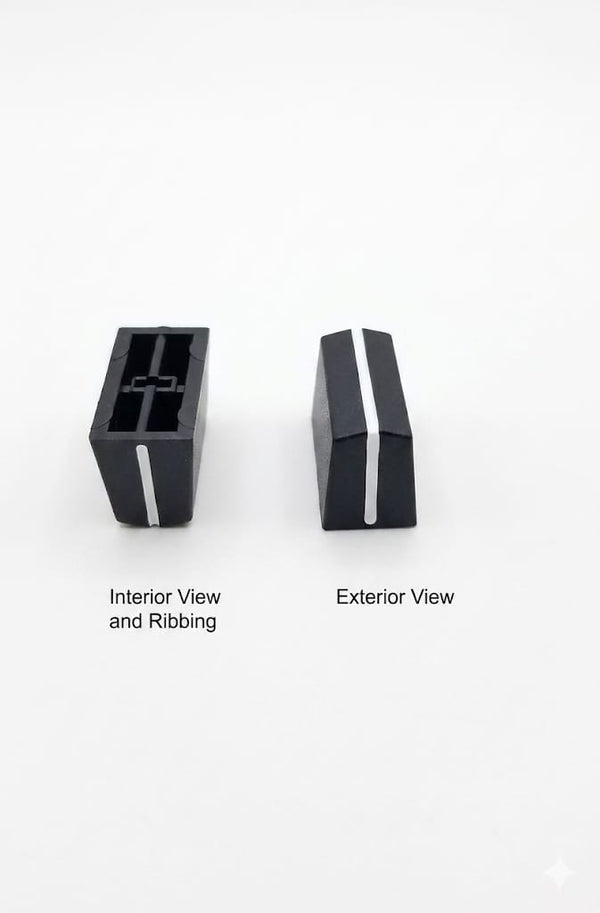 C117 Black Slide Potentiometer Cap – Replacement Fader Knob for Audio/Lighting