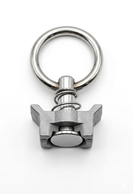 C122 Single Stud Fitting with Stainless Steel Round Ring – L-Track Cargo Tie-Down
