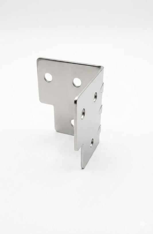 C125 Heavy-Duty Stainless Steel 90-Degree Corner Joint Plate – Multi-Hole L-Bracket