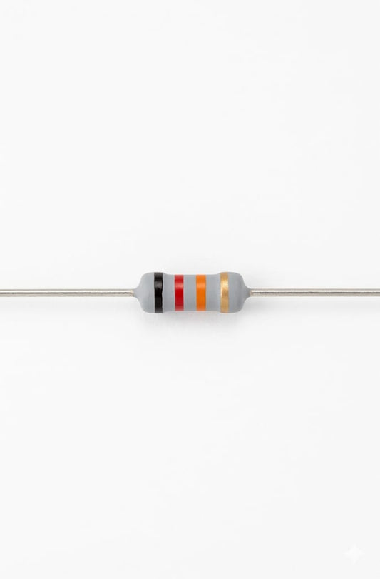 C48 2k Ohm Resistor – 1/4 Watt (0.25W) ±5% Tolerance – Metal Film Through-Hole Axial Resistor (45PCS)