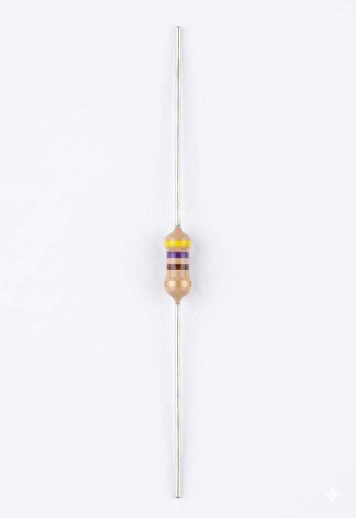 C61 4.7 Ohm ($\Omega$) 1/4 Watt Carbon Film Resistor – 5% Tolerance (Yellow, Violet, Gold, Gold) (19PCS)