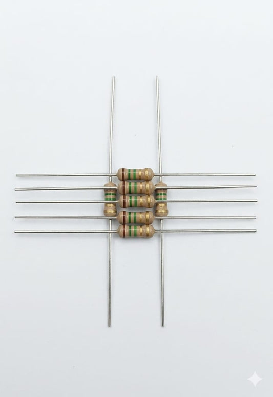 C74 150 Ohm ($150\Omega$) 1/4 Watt Carbon Film Resistors – 5% Tolerance (Brown, Green, Brown, Gold) (5PCS)