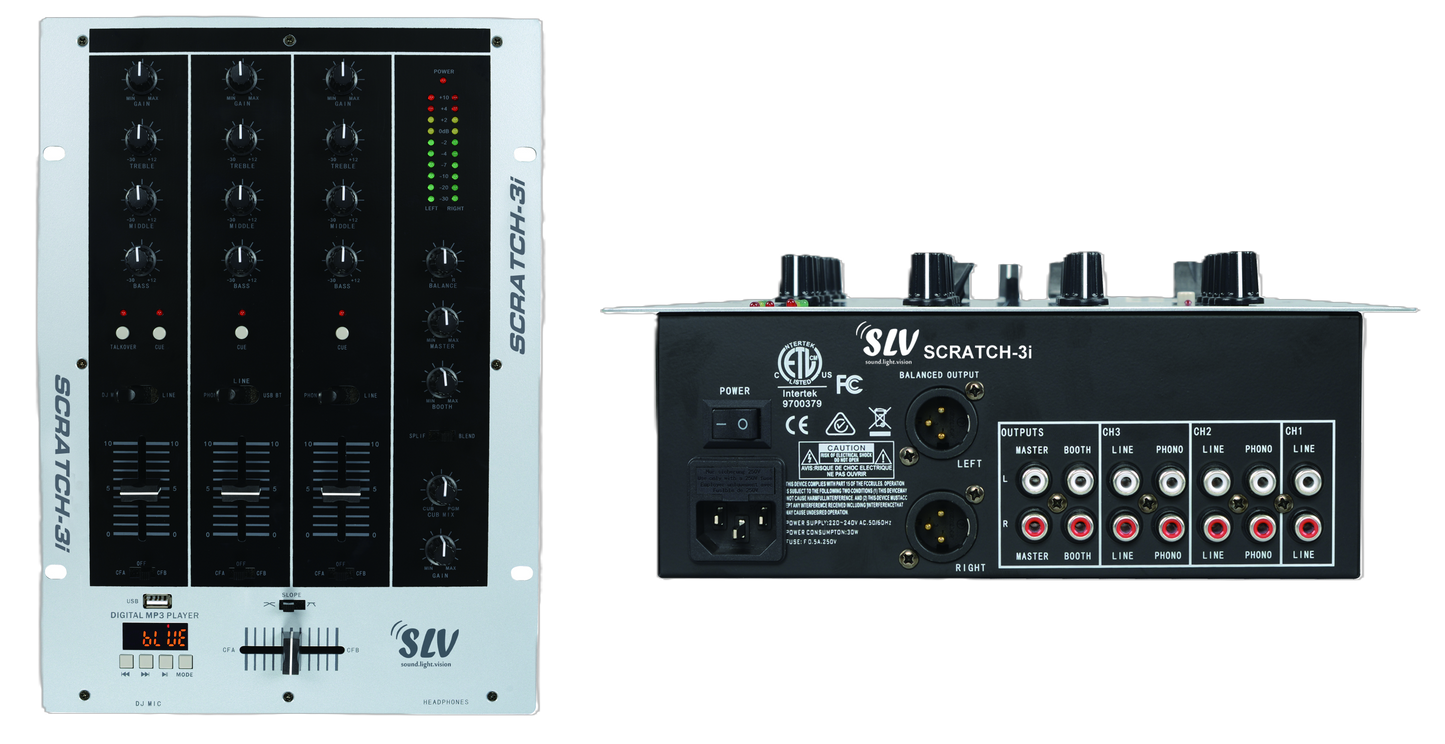 Scratch 3i 3-Channel DJ Mixer with USB & Bluetooth