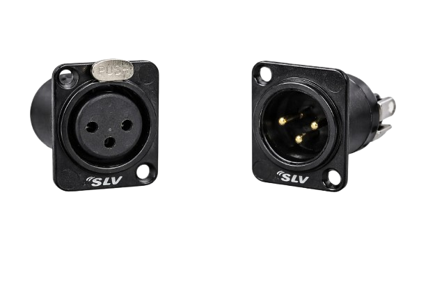 BLACK XLR MALE & FEMALE MOUNT COMBO SET ( 1 PAIR )