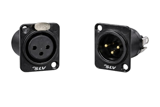 BLACK XLR MALE & FEMALE MOUNT COMBO SET ( 1 PAIR )