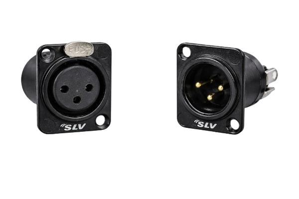 BLACK XLR MALE & FEMALE MOUNT COMBO SET ( 1 PAIR )