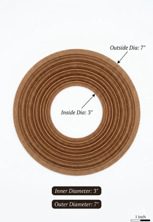 S11 Decorative Wooden Ring Frame – 3" Inner Diameter, 7" Outer Diameter – Rustic Grooved Circular Accent
