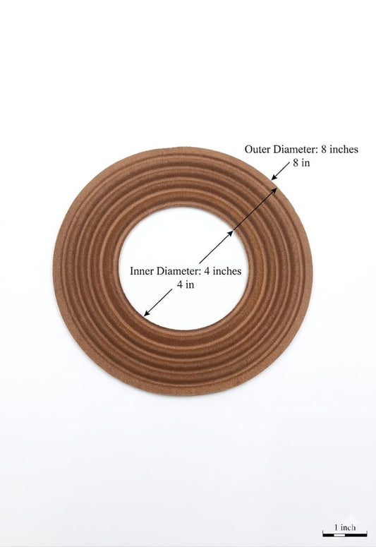 S13 Decorative Wooden Ring Frame – 4" Inner Diameter, 8" Outer Diameter – Rustic Grooved Circular Accent