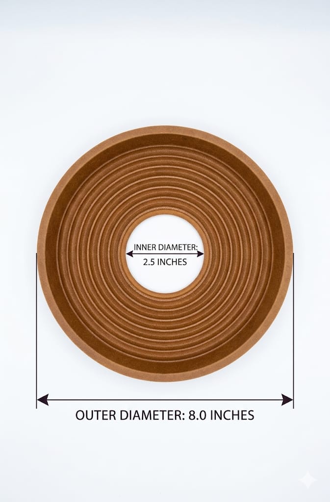 S14 Decorative Wooden Ring Frame – 2.5" Inner Diameter, 8" Outer Diameter – Deep Grooved Circular Accent