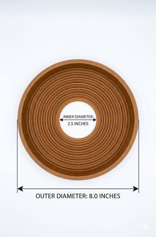 S14 Decorative Wooden Ring Frame – 2.5" Inner Diameter, 8" Outer Diameter – Deep Grooved Circular Accent