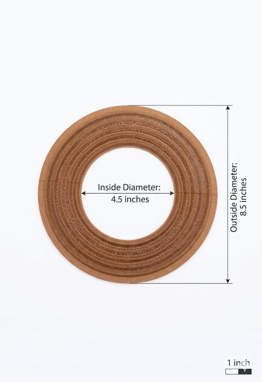 S15 Rustic Wooden Decorative Ring – 8.5" Outer Diameter, 4.5" Inner Diameter – Carved Circular Accent Piece
