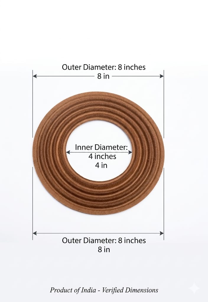 S16 Carved Wooden Decorative Ring – 8" Outer Diameter, 4" Inner Diameter – Rustic Craft & Wall Accent