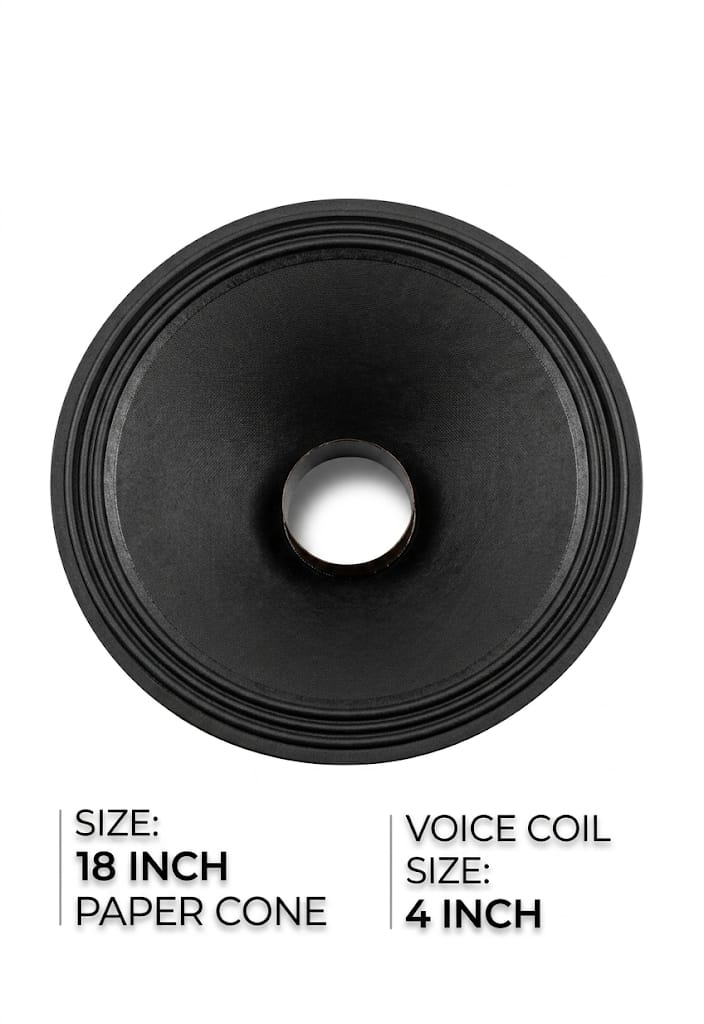 S36 18-Inch Replacement Speaker Cone – Premium Paper Woofer Cone with 4-Inch Voice Coil Opening – Professional Audio Repair Part