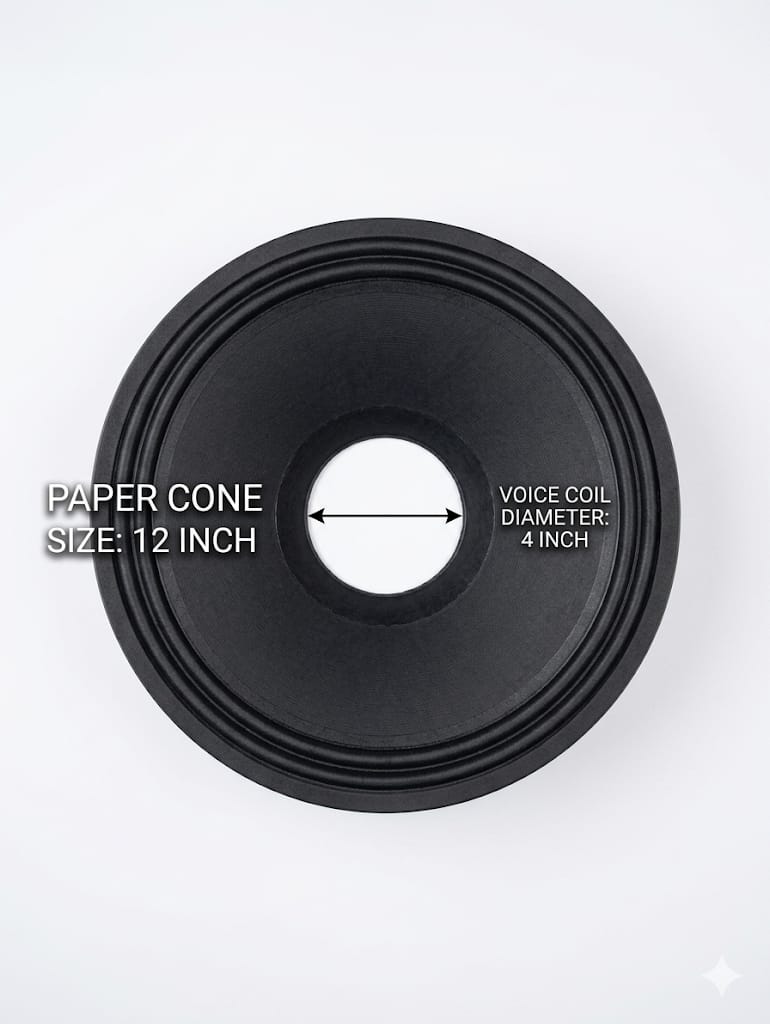 S43 12" High-Output Replacement Paper Cone (4" Voice Coil)