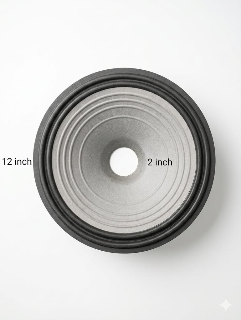 S45 12" Ribbed Paper Replacement Woofer Cone (2" Voice Coil)