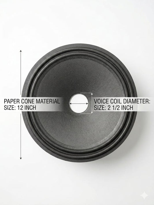 S46 12" Replacement Paper Cone (2.5" Voice Coil)