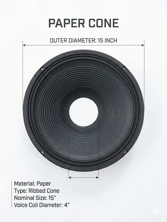S49 15-Inch Ribbed Paper Cone with 4-Inch Voice Coil