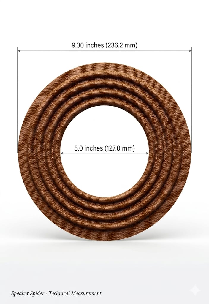 S5 9.3 Inch Speaker Spider (5 Inch Inner Diameter) – Premium Brown Fabric Damper for Woofer Repair & Recone