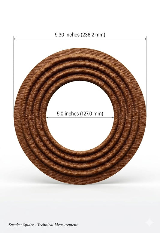 S5 9.3 Inch Speaker Spider (5 Inch Inner Diameter) – Premium Brown Fabric Damper for Woofer Repair & Recone