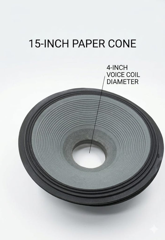 S50 15" Professional Grade Replacement Paper Cone - 4" Voice Coil