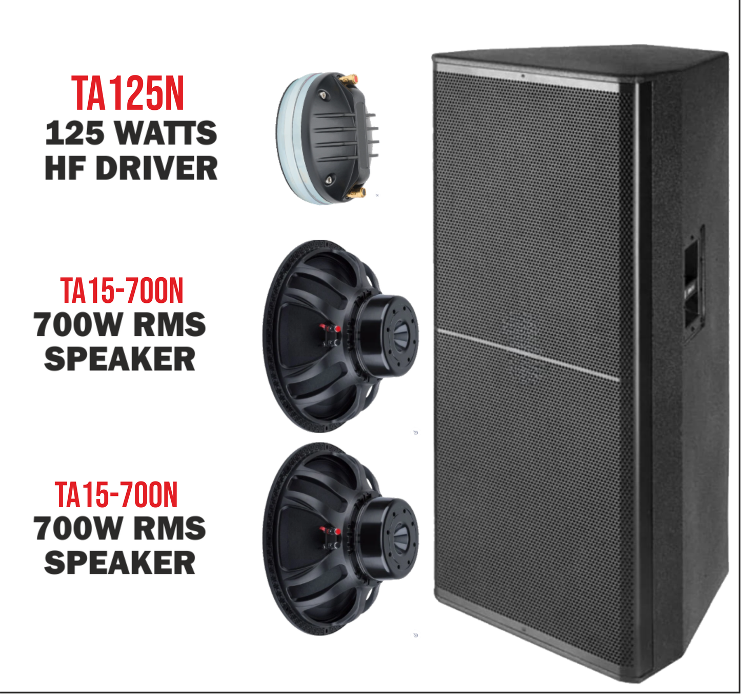 TA-N1500 Dual 15 Inch 2-Way Professional Speaker System
