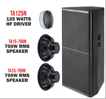TA-N1500 Dual 15 Inch 2-Way Professional Speaker System