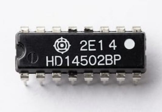 A145 HD14502BP Strobed Hex Inverter/Buffer IC, CMOS Logic, 16-Pin DIP Package (CD14502B Equivalent)