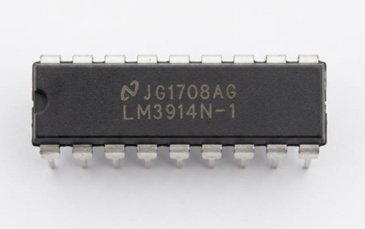 A108 National Semiconductor LM3914N-1 Dot/Bar Display Driver IC, 10-Segment LED Driver, 18-Pin DIP