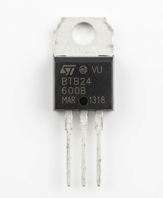 A287 STMicroelectronics BTB24-600B Standard Triac, 600V 25A, TO-220AB, High Power AC Switching