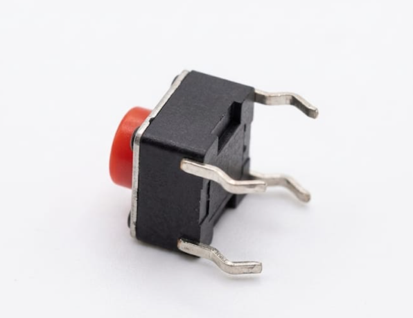 A191 4-Pin Momentary Tactile Push Button Switch (6x6x5mm) - Red Micro Tact Switch for PCB, Arduino & DIY Electronics