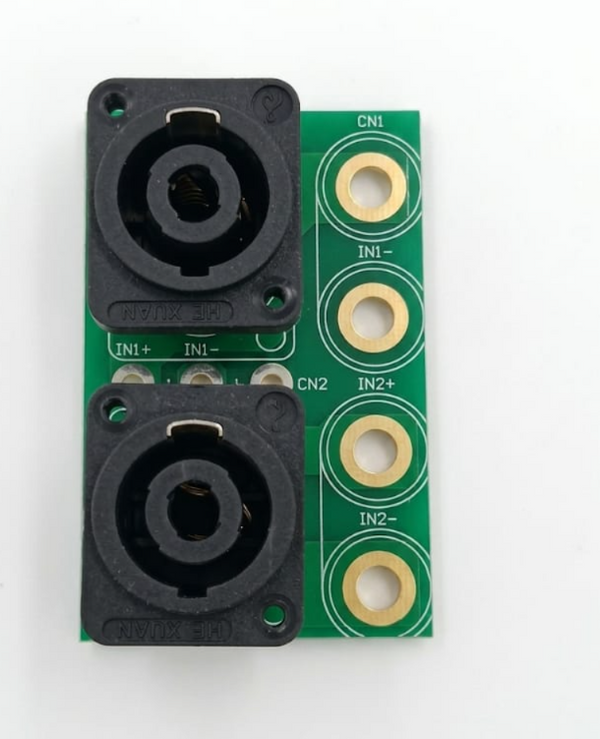 Dual Speakon Connector PCB Module - 2-Port Female Audio Jack Plate for DJ Speakers, PA Systems, and Professional Audio Amplifiers