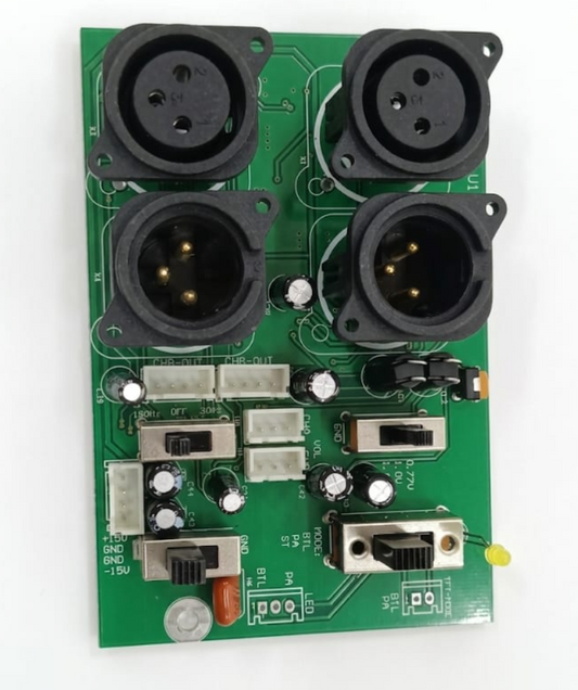 BL-9 V1 Amp Input PCB Module - Dual Channel XLR Connector Plate for Pro Audio Amplifiers