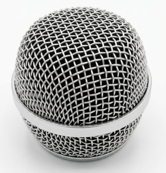 Professional Chrome/Silver Replacement Microphone Grille – SM58 Style